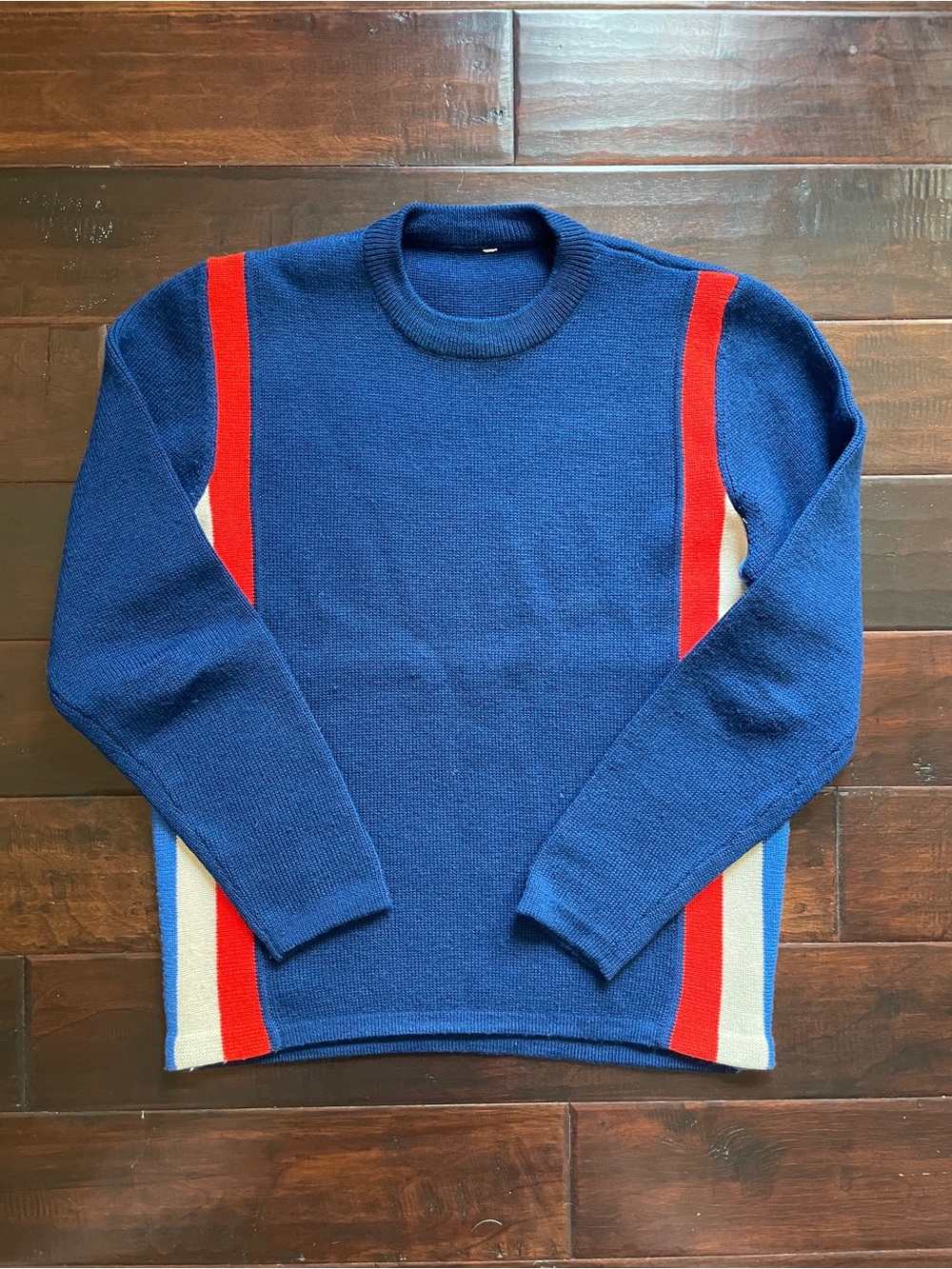 Vintage 60s/70s Wool Ski Sweater | Retro Racing Stripe